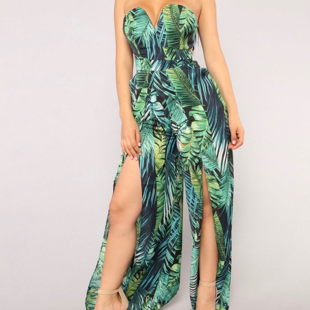 Fly away with me tropical jumpsuit
